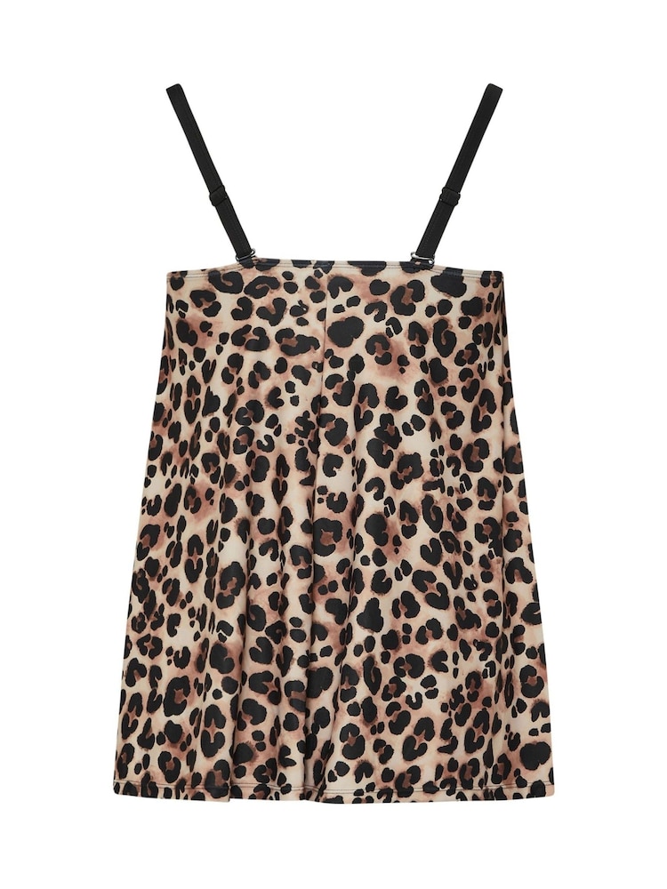 Yours Curve Black Leopard A-Line Tankini - Image 7 of 7 Yours Curve Black Leopard A-Line Tankini - Image 7 of 7