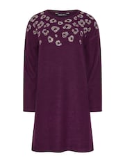 M&Co Purple Animal Embellished Tunic Jumper - Image 5 of 5