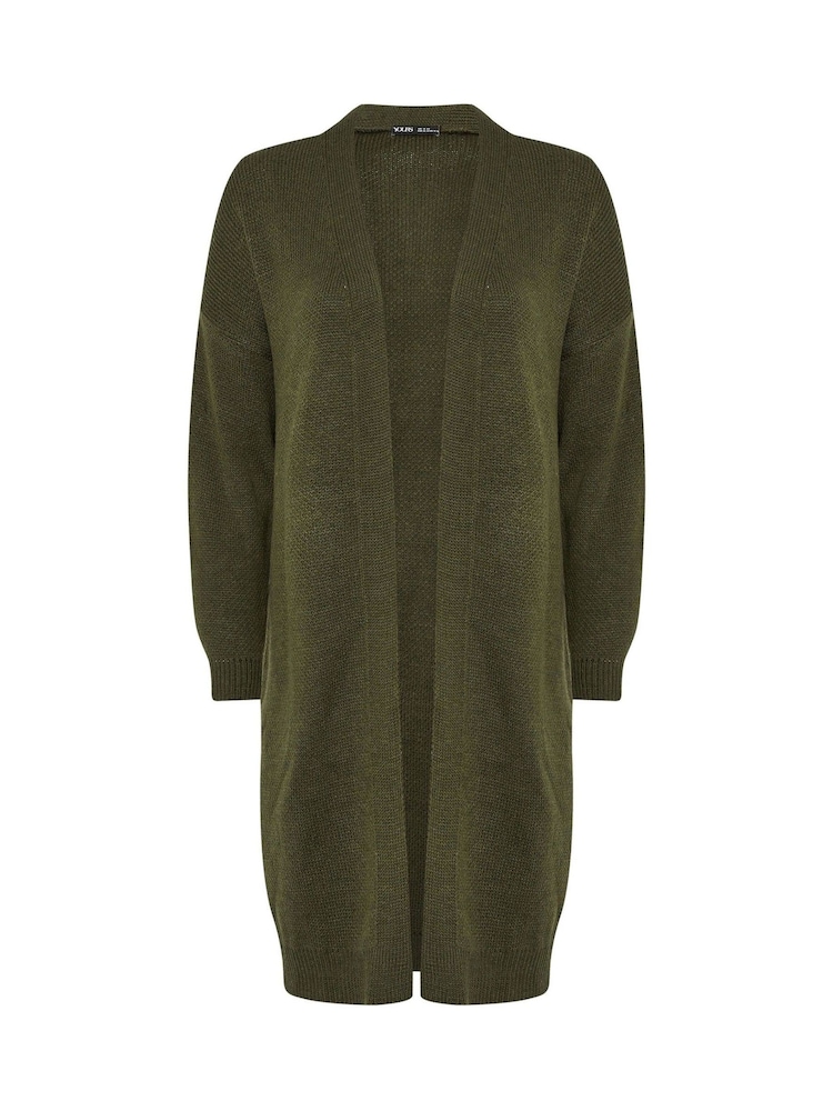 Yours Curve Green Midi Cardigan - Image 5 of 5 Yours Curve Green Midi Cardigan - Image 5 of 5