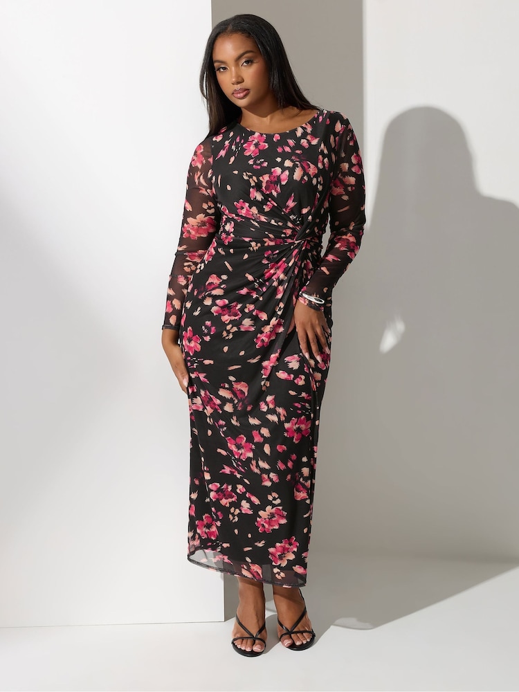 Preto - Yours Curve London Side Knot Dress - Imagem 1 de 5