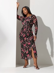 Preto - Yours Curve London Side Knot Dress - Imagem 2 de 5