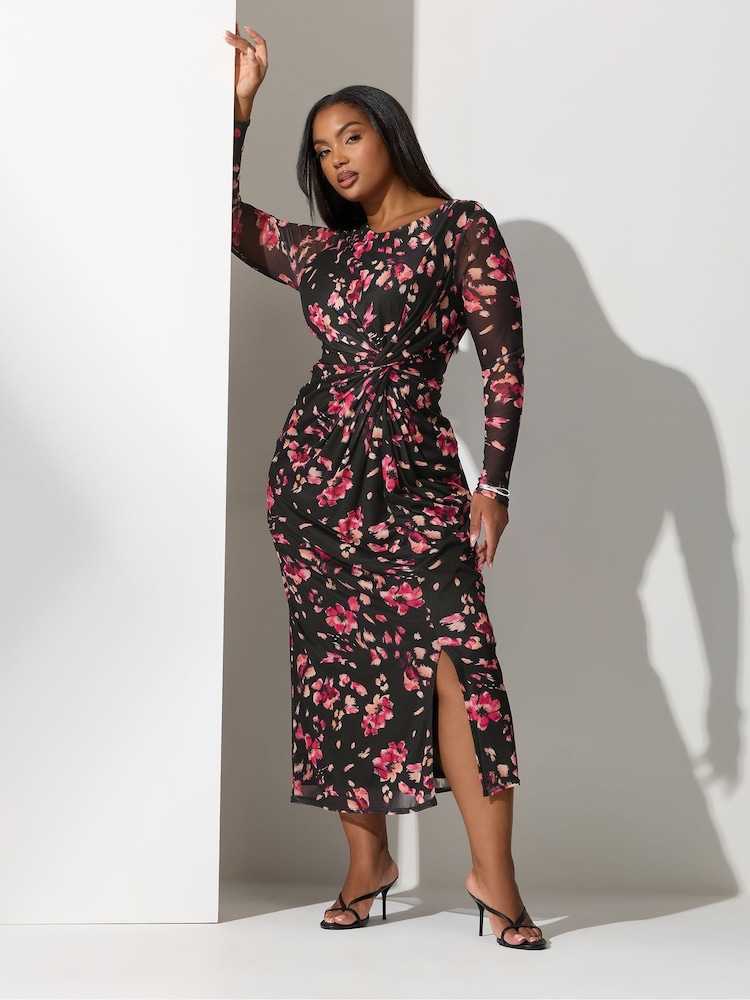 Preto - Yours Curve London Side Knot Dress - Imagem 2 de 5