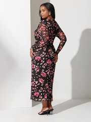 Preto - Yours Curve London Side Knot Dress - Imagem 3 de 5