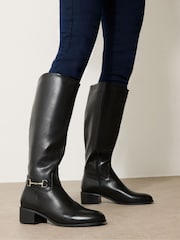 أسود - Long Tall Sally Metal Trim Riding Boots - صورة 1 من 5
