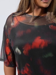 Yours Curve Limited Mesh Floral Blur Dress - Imagem 4 de 5