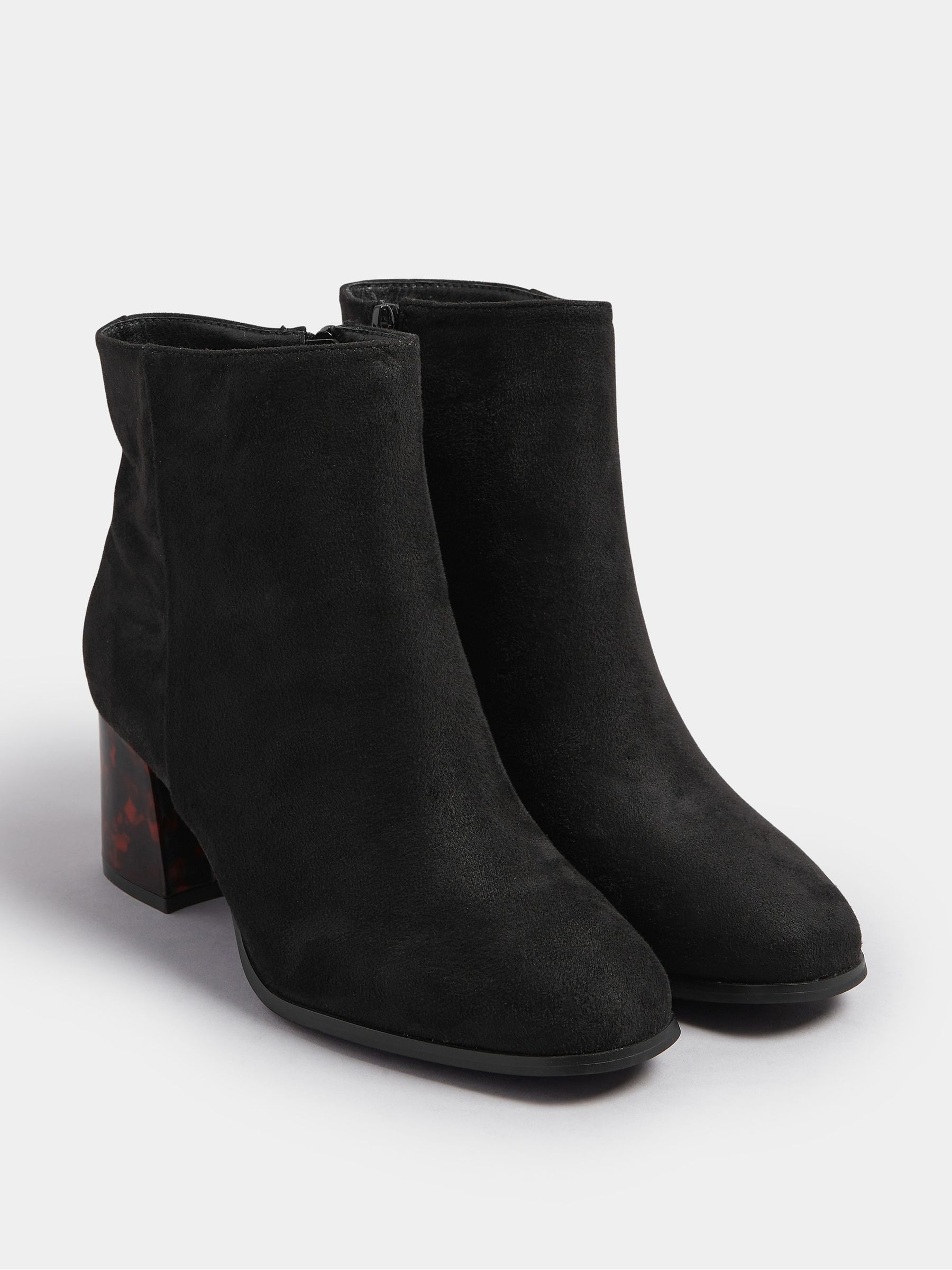 Buy Yours Curve Black Extra-Wide Fit Tortoise Shell Block Heel