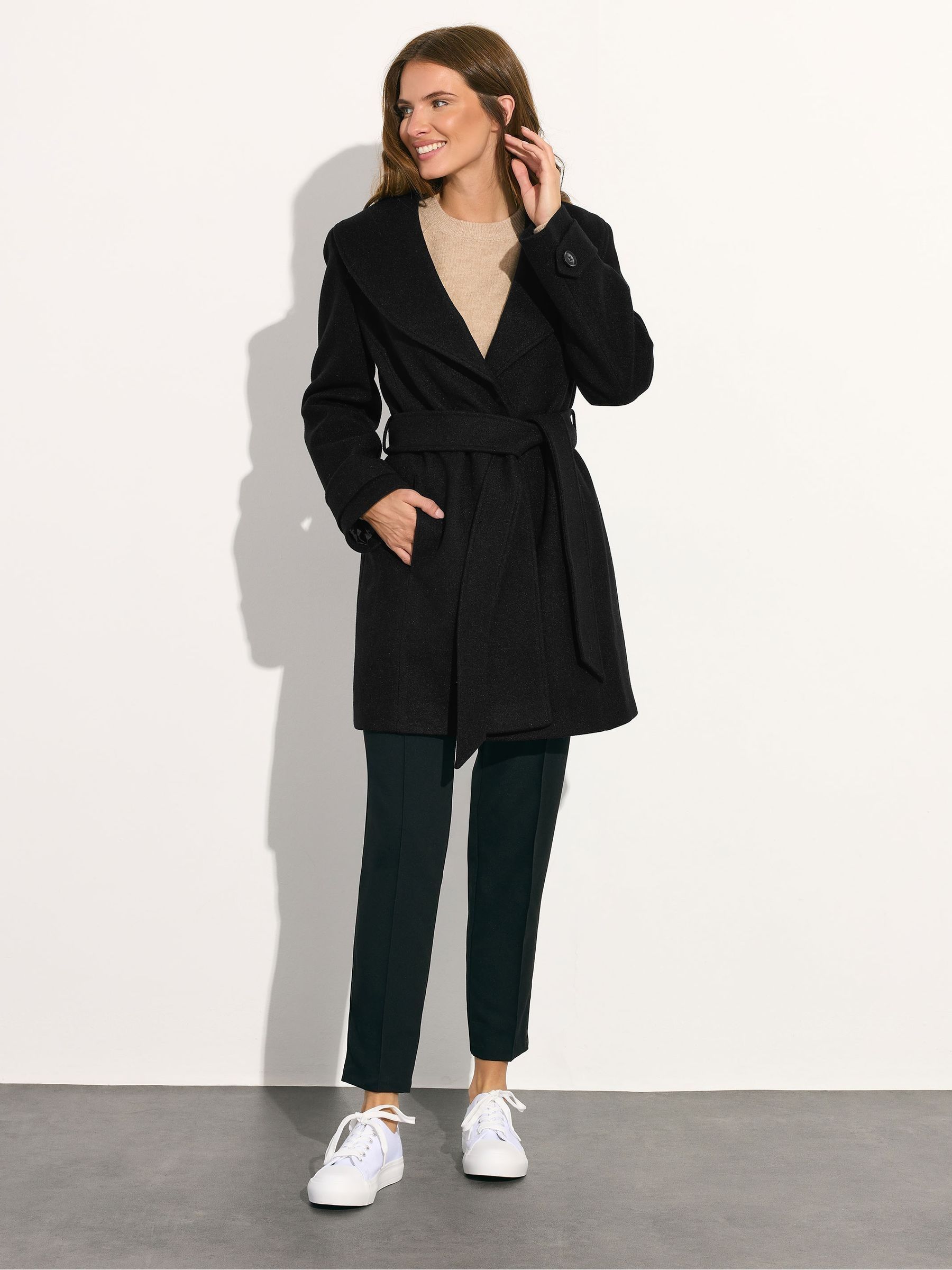 Buy M&Co Black Short Wrap Coat from the Next UK online shop