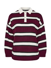Yours Curve Rugby Collar Stripe Jumper - Imagem 5 de 5