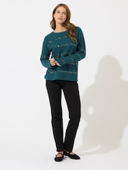 M&Co Green Sequin Stripe Jumper - Image 2 of 5