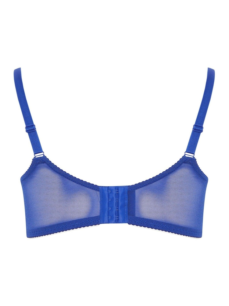 Yours Curve Blue Stretch Lace Underwired Bra - Image 6 of 6