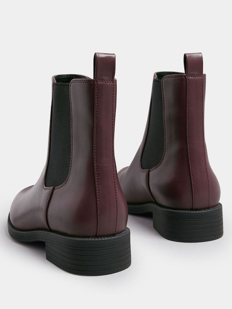 Yours Curve Red Wide Fit Ankle Chelsea Boots - Image 2 of 5