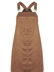 Yours Curve Brown Suede Pinafore Dress - Image 5 of 5