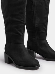 Yours Curve Black Wide Fit Block Heel Knee High Boots - Image 5 of 5