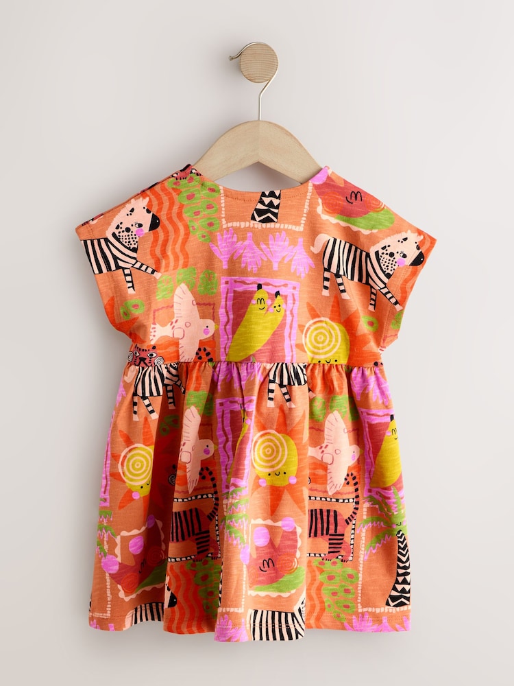 Orange Zebra Jersey Dress (3mths-7yrs) - Image 2 of 4