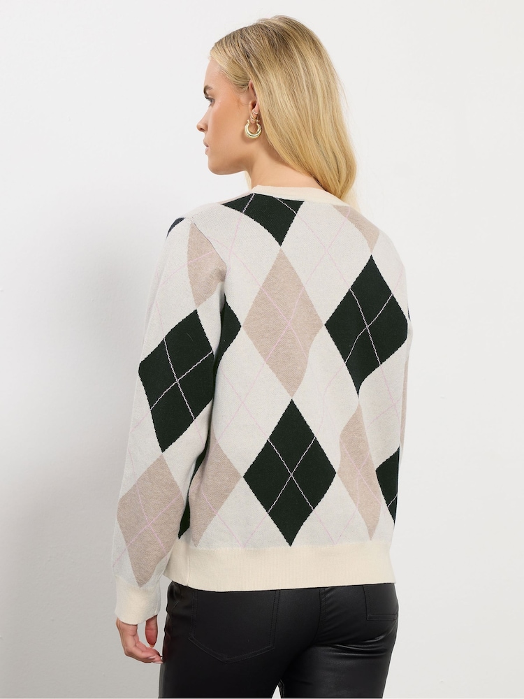 M&Co Natural Petite Argyle Jumper - Image 2 of 6