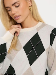 M&Co Natural Petite Argyle Jumper - Image 3 of 6