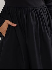 Yours Curve Black Ribbed Mix Midaxi Dress - Image 4 of 6