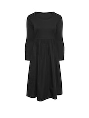 Yours Curve Black Ribbed Mix Midaxi Dress - Image 6 of 6
