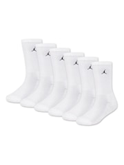 Jordan White Everyday Essentials Crew Socks 6 Pack - Image 1 of 4