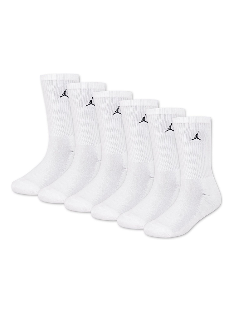 Jordan White Everyday Essentials Crew Socks 6 Pack - Image 1 of 4