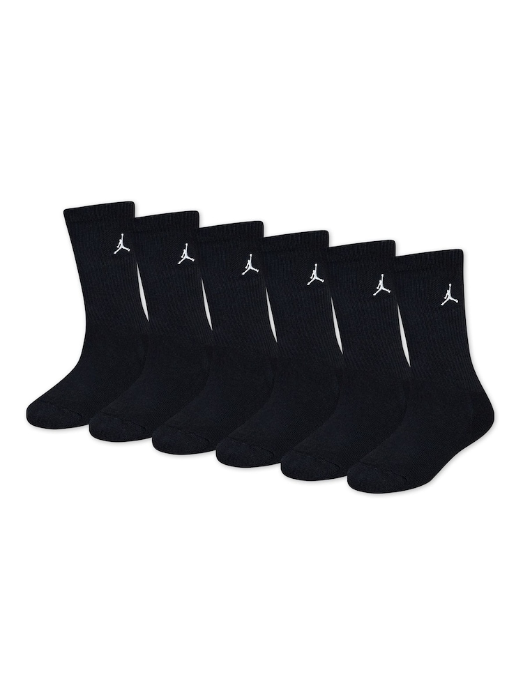 Jordan Black Everyday Essentials Crew Socks 6 Pack - Image 1 of 4