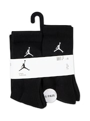 Jordan Black Everyday Essentials Crew Socks 6 Pack - Image 3 of 4