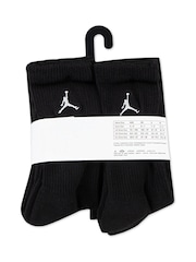 Jordan Black Everyday Essentials Crew Socks 6 Pack - Image 4 of 4