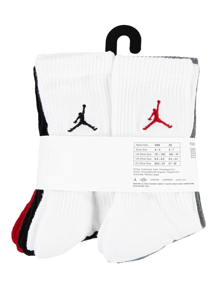 Jordan Gym Redblack Everyday Essentials Crew Socks 6 Pack - Image 4 of 4