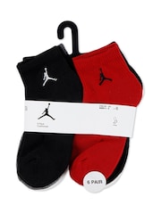 Jordan Gym Red Black Everyday Essentials Ankle Socks 6 Pack - Image 3 of 4