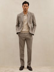 Atelier Oatmeal Brown Vermentino Suit Jacket - Image 1 of 8