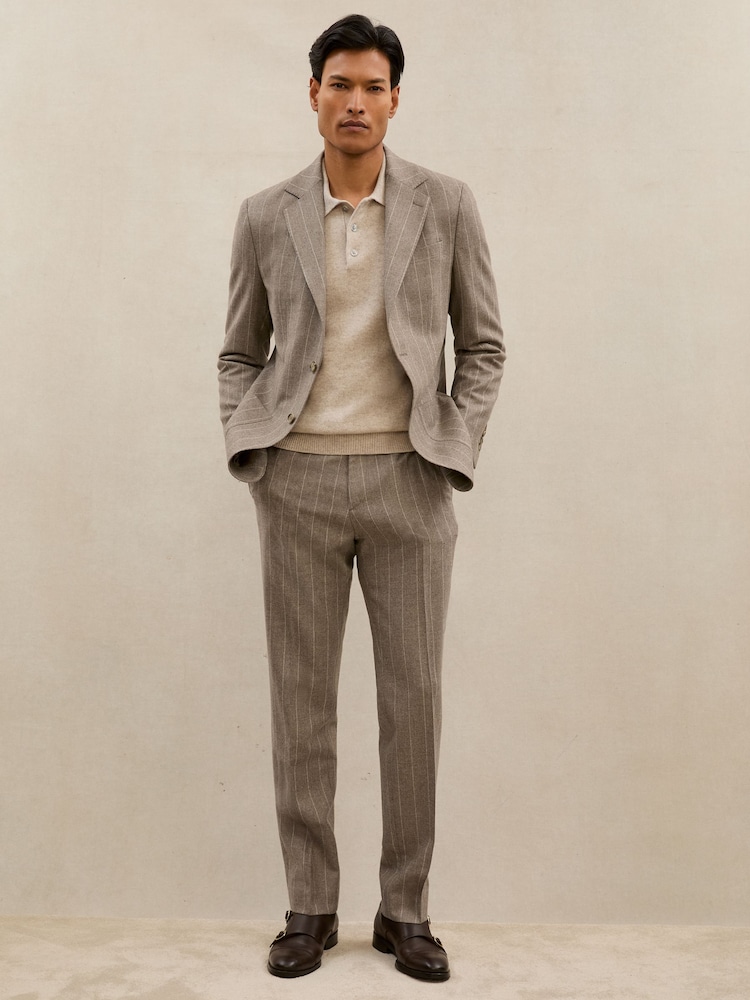 Atelier Oatmeal Brown Vermentino Suit Jacket - Image 1 of 8 Atelier Oatmeal Brown Vermentino Suit Jacket - Image 1 of 8