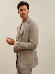 Atelier Oatmeal Brown Vermentino Suit Jacket - Image 5 of 8