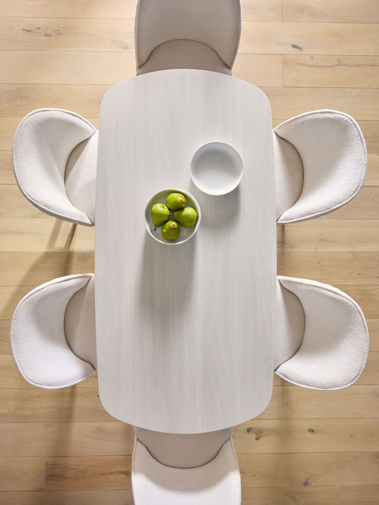 Light Natural Evie 6 Seater Oak Effect Dining Table - Image 2 of 6