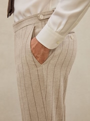 Atelier Oatmeal Brown Vermentino Suit Trousers - Image 3 of 7