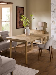 Light Natural Hayford 6 Seater Oak Effect Herringbone Dining Table - Image 1 of 4