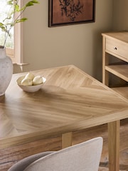Light Natural Hayford 6 Seater Oak Effect Herringbone Dining Table - Image 2 of 4