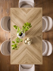 Light Natural Hayford 6 Seater Oak Effect Herringbone Dining Table - Image 3 of 4