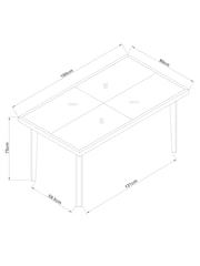 Light Natural Hayford 6 Seater Oak Effect Herringbone Dining Table - Image 4 of 4