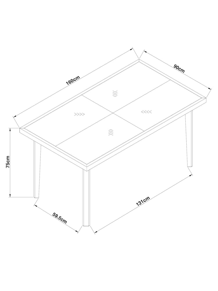 Light Natural Hayford 6 Seater Oak Effect Herringbone Dining Table - Image 4 of 4