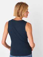 Whistles Blue Ellis V-Neck Jersey Vest - Image 2 of 5