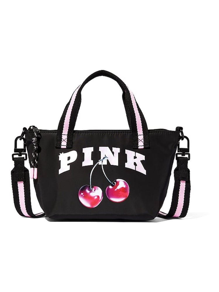 Victoria's Secret Pink Black Cherry Print Mini Tote Bag - Image 2 of 3