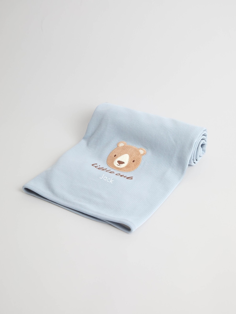 JoJo Maman Bébé Bear Cub Personalised Jersey Shawl - Image 2 of 3