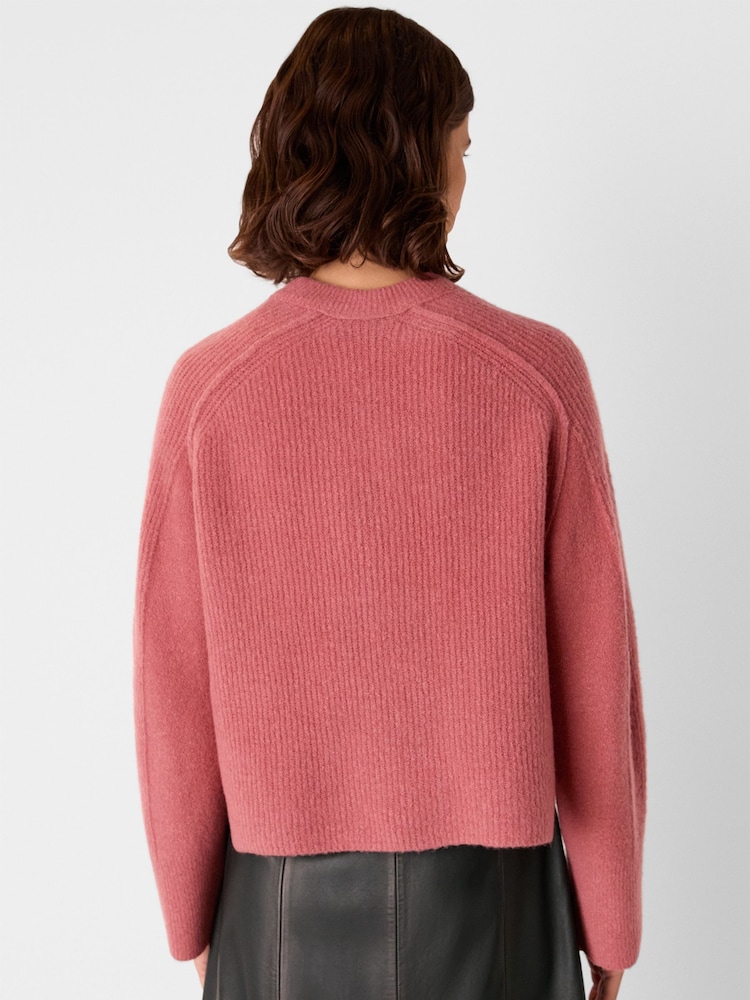 Whistles Pink Aria Wool Mix Crew Knit Jumper - Image 2 of 4 Whistles Pink Aria Wool Mix Crew Knit Jumper - Image 2 of 4