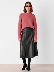 Whistles Pink Aria Wool Mix Crew Knit Jumper - Image 3 of 4