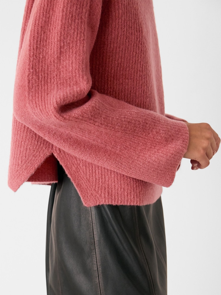 Whistles Pink Aria Wool Mix Crew Knit Jumper - Image 4 of 4