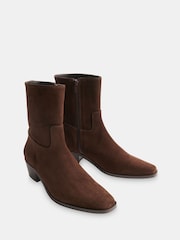Whistles Brown Suede Clean Western Boots - Image 3 of 4