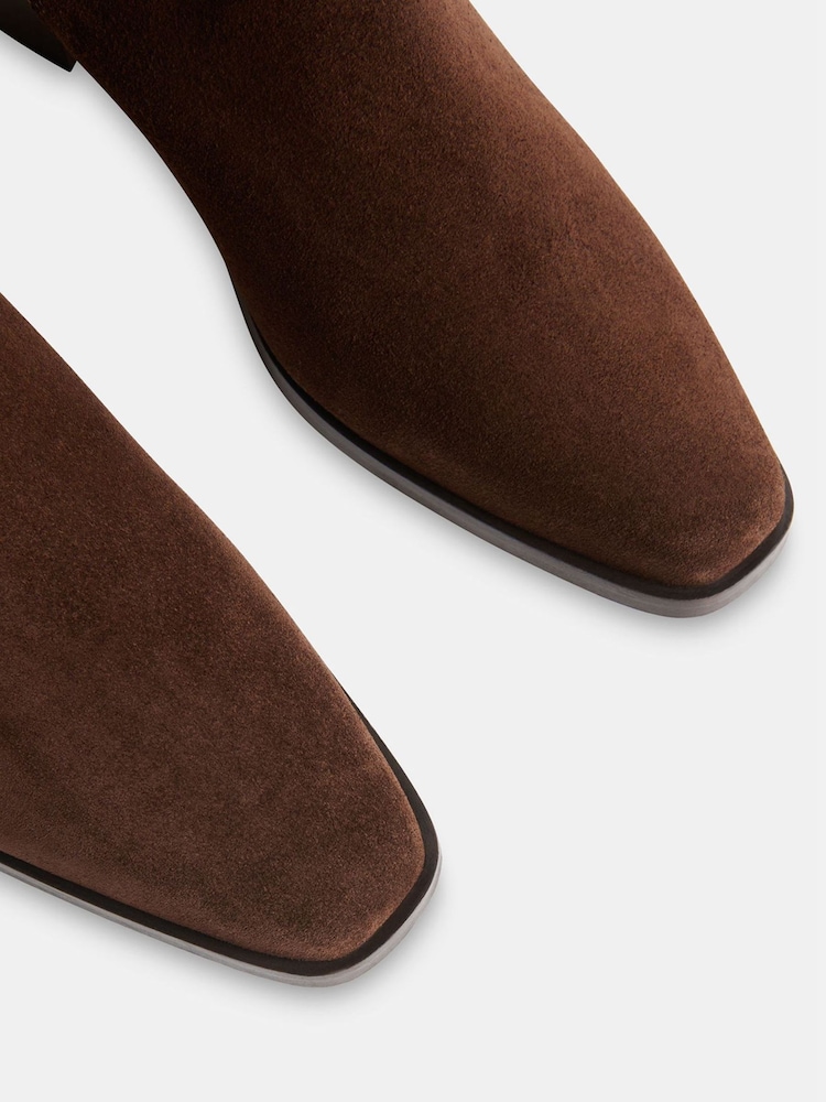Whistles Brown Suede Clean Western Boots - Image 4 of 4