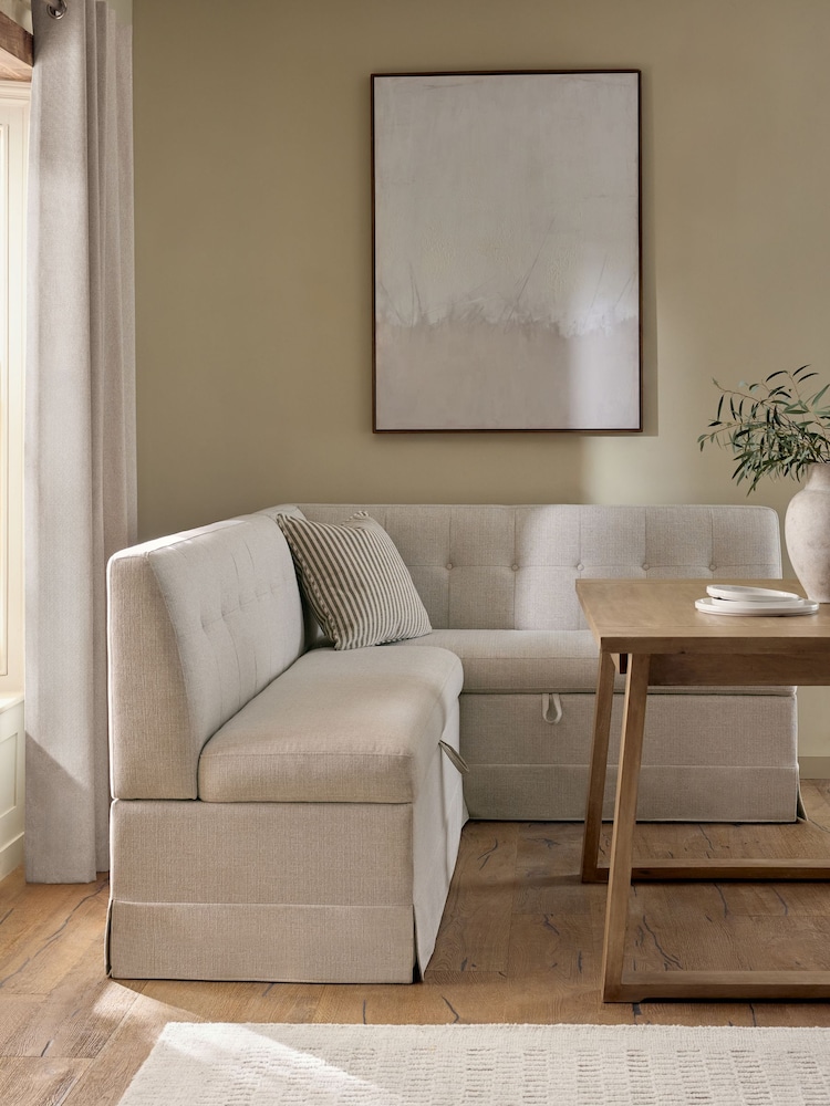 Tweedy Plain Light Natural Winslow Corner Storage Dining Bench - Image 1 of 13