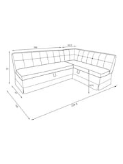 Tweedy Plain Light Natural Winslow Corner Storage Dining Bench - Image 4 of 13