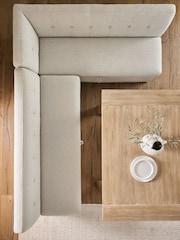 Tweedy Plain Light Natural Winslow Corner Storage Dining Bench - Image 5 of 13